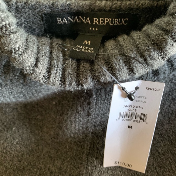 Banana Republic dark gray knit mock neck sweater dress - Picture 2 of 10